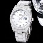 GB Factory Rolex's Oyster Perpetual Datejust 41 series Silver steel case with White diamonds Diameter 41mm watch